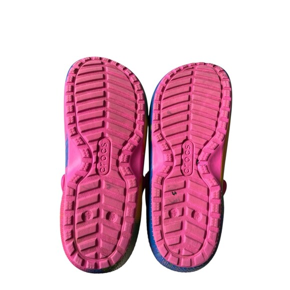 Crocs Unisex Clogs Pink Tie Dye Faux Fur Lined Synthetic Men’s 9 Women's 11 - Picture 5 of 6